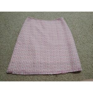 VTG Y2K Charlotte Russe Cursive Pencil Skirt Pink Plaid Women's S USA Made